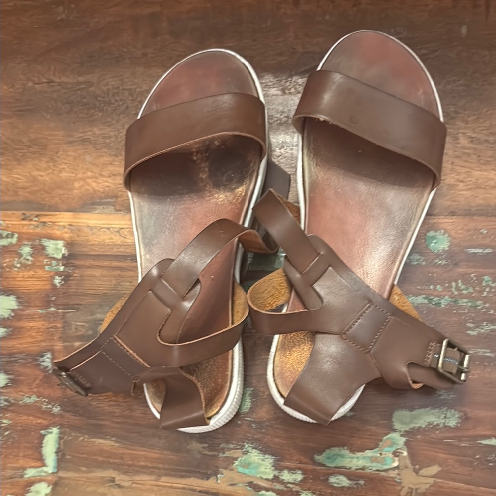 MIA Brown Leather Women's Sandals